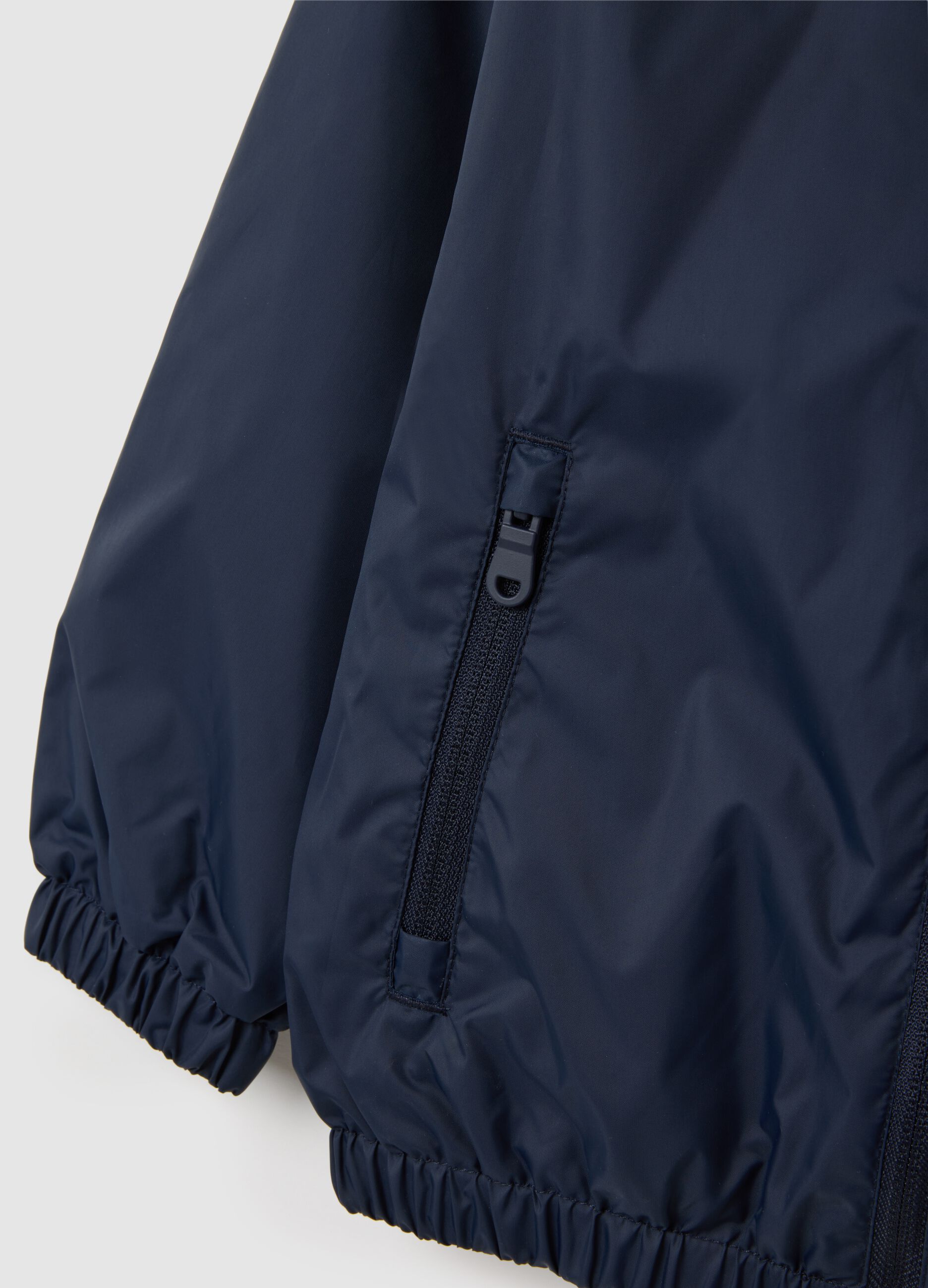 Regular fit blue fabric kids' jacket