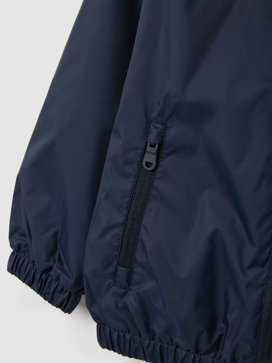 Regular fit blue fabric kids' jacket_2