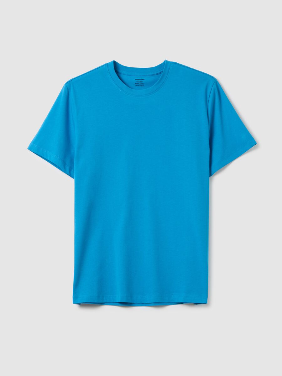 Men's Sky Blue Pure Cotton T-shirt in Regular Fit_4
