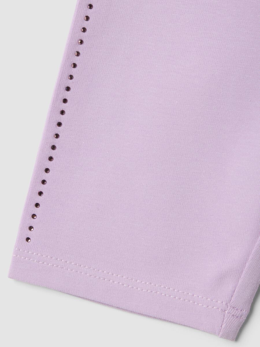 Pink slim-fit stretch organic cotton leggings for baby girls_3