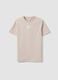 Beige pure cotton regular-fit printed T-shirt for girls_3