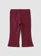 Red flared leggings in stretchy organic cotton_0