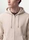 Beige full-zip cotton-blend hoodie, regular fit_2