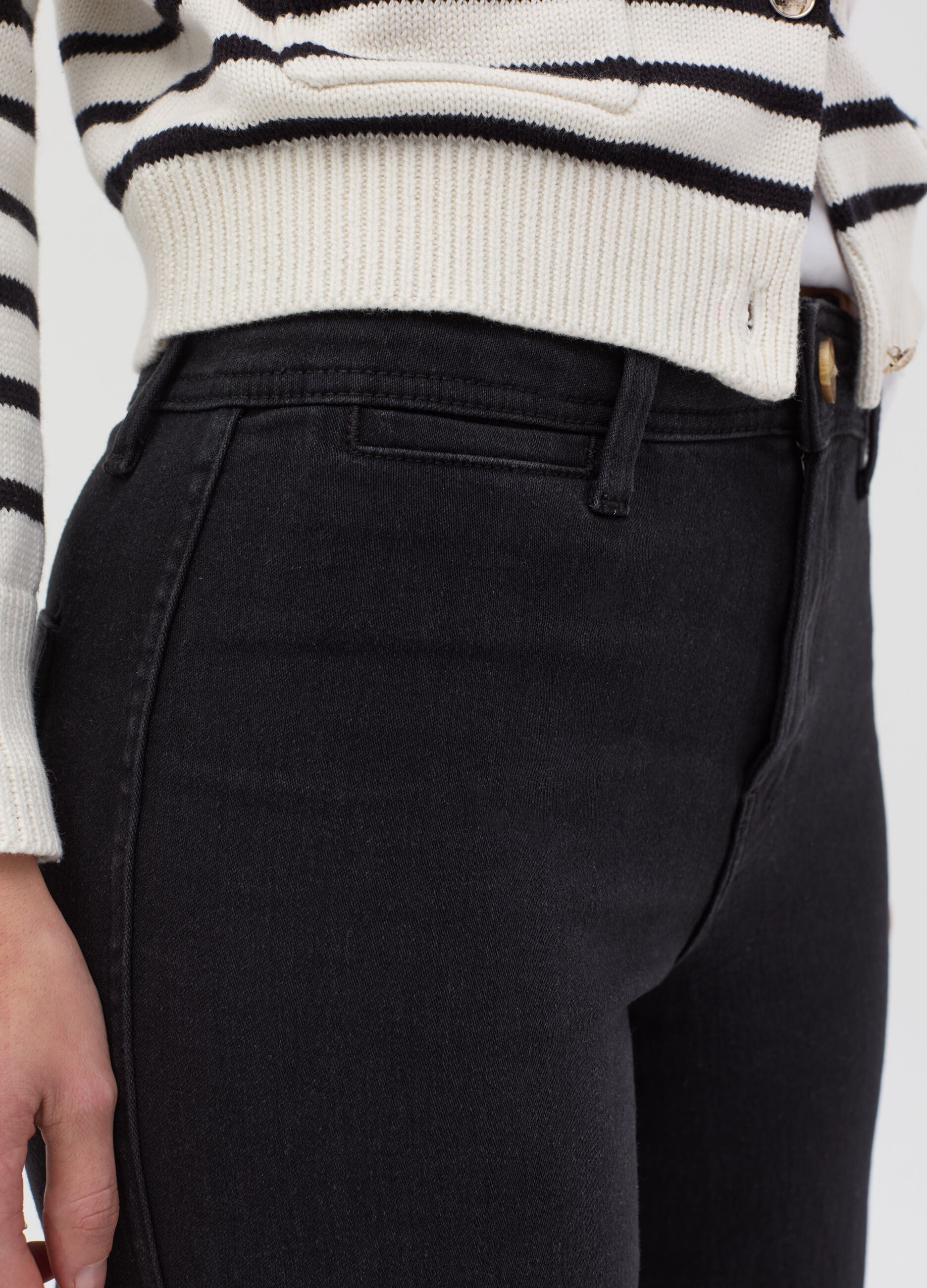 Jeans culotte flare fit a vita alta