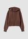 Brown fitted cotton-blend hoodie_0