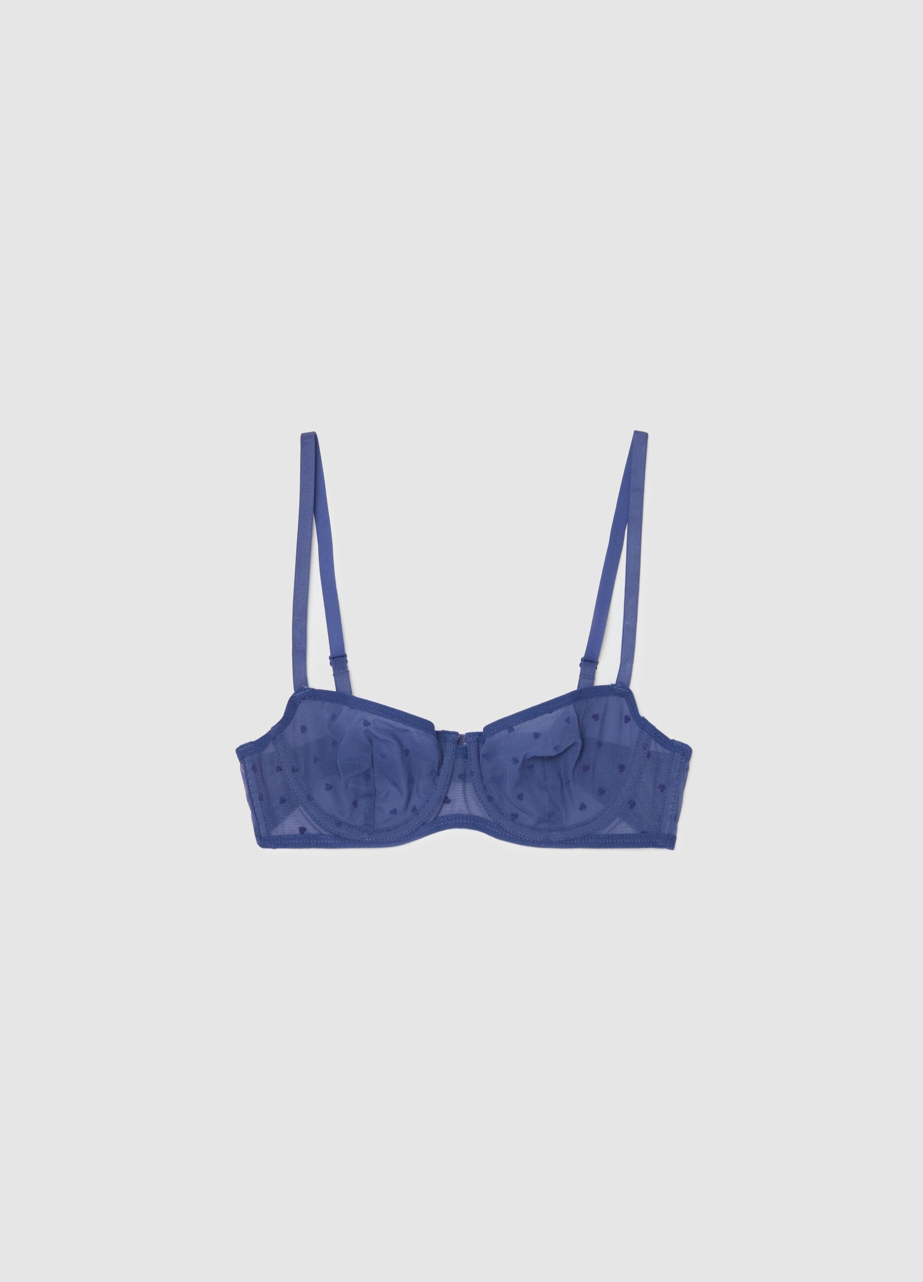 Linda balconette bra in mesh
