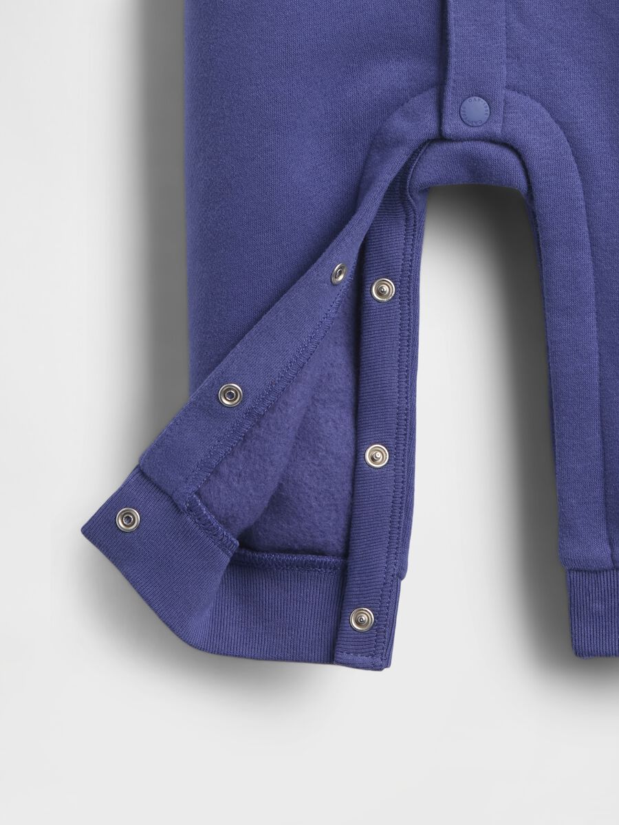 Blue cotton blend romper for newborn_3