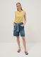 Yellow pure cotton tank top with shoulder ties_1