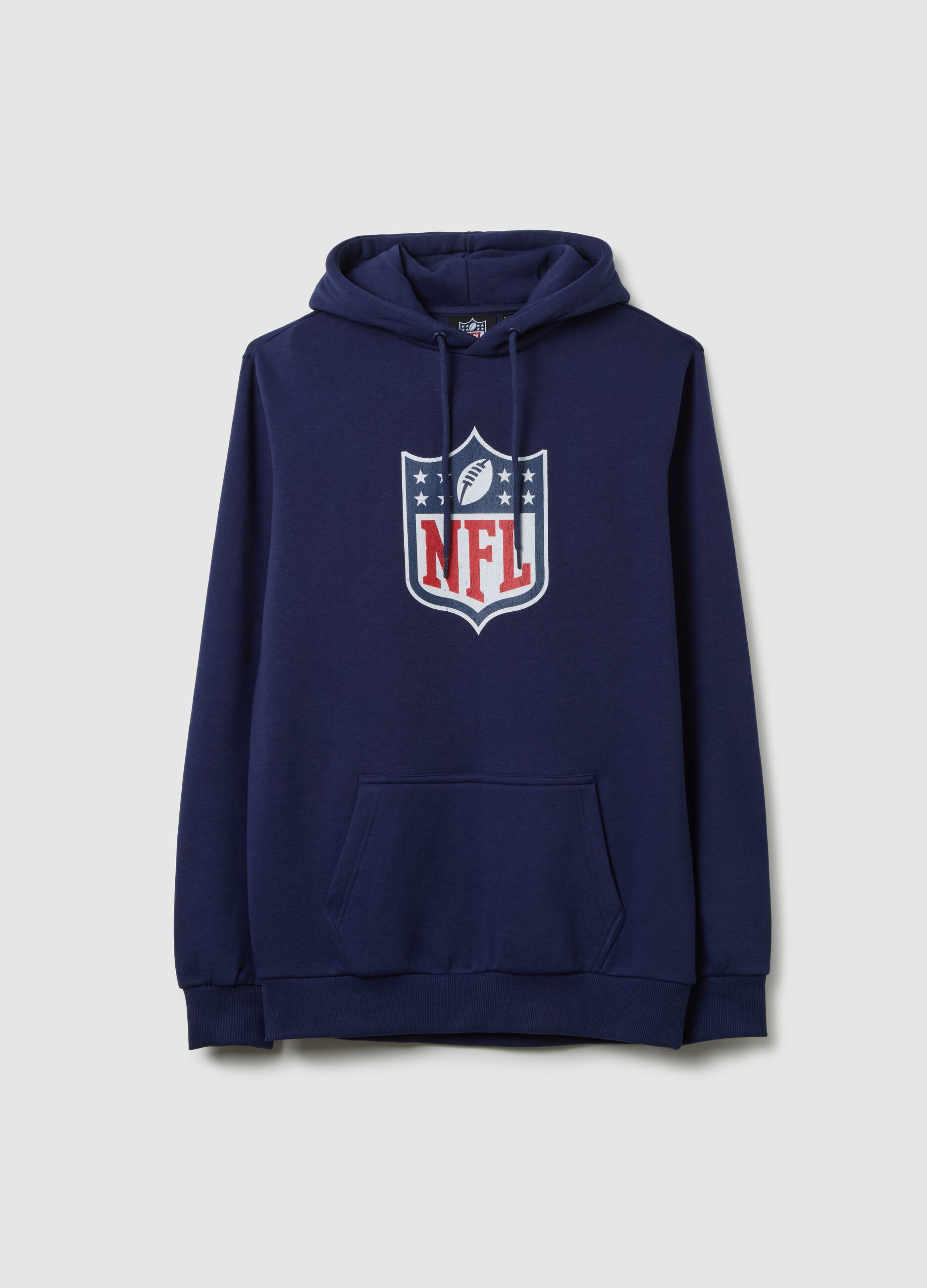 Blue cotton blend hoodie with NFL logo
