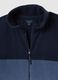 Blue high-neck fleece blend regular fit sweatshirt with zip_5