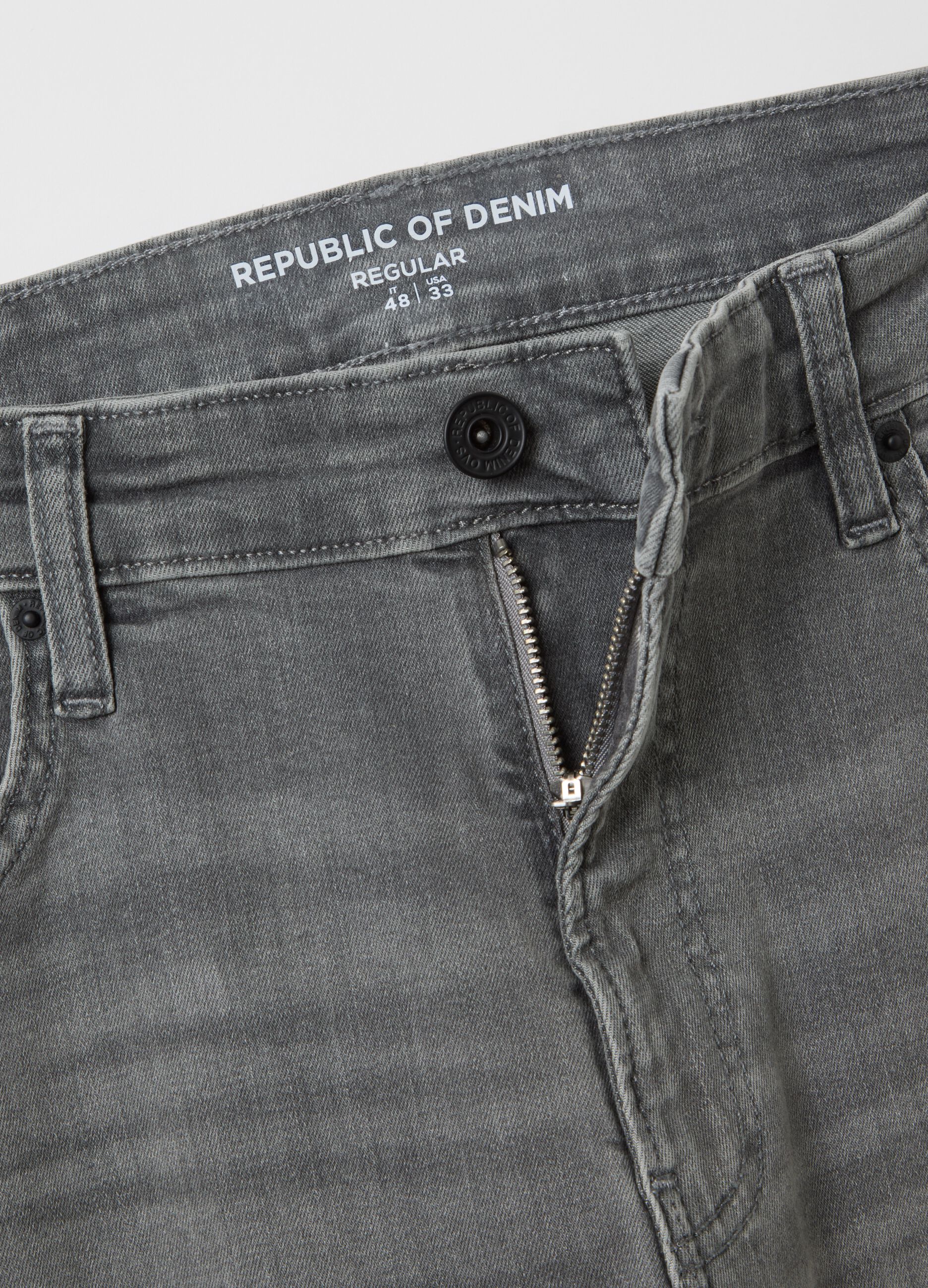 Grey denim regular fit jeans