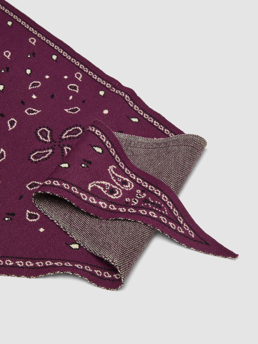 Purple patterned viscose-blend scarf_1