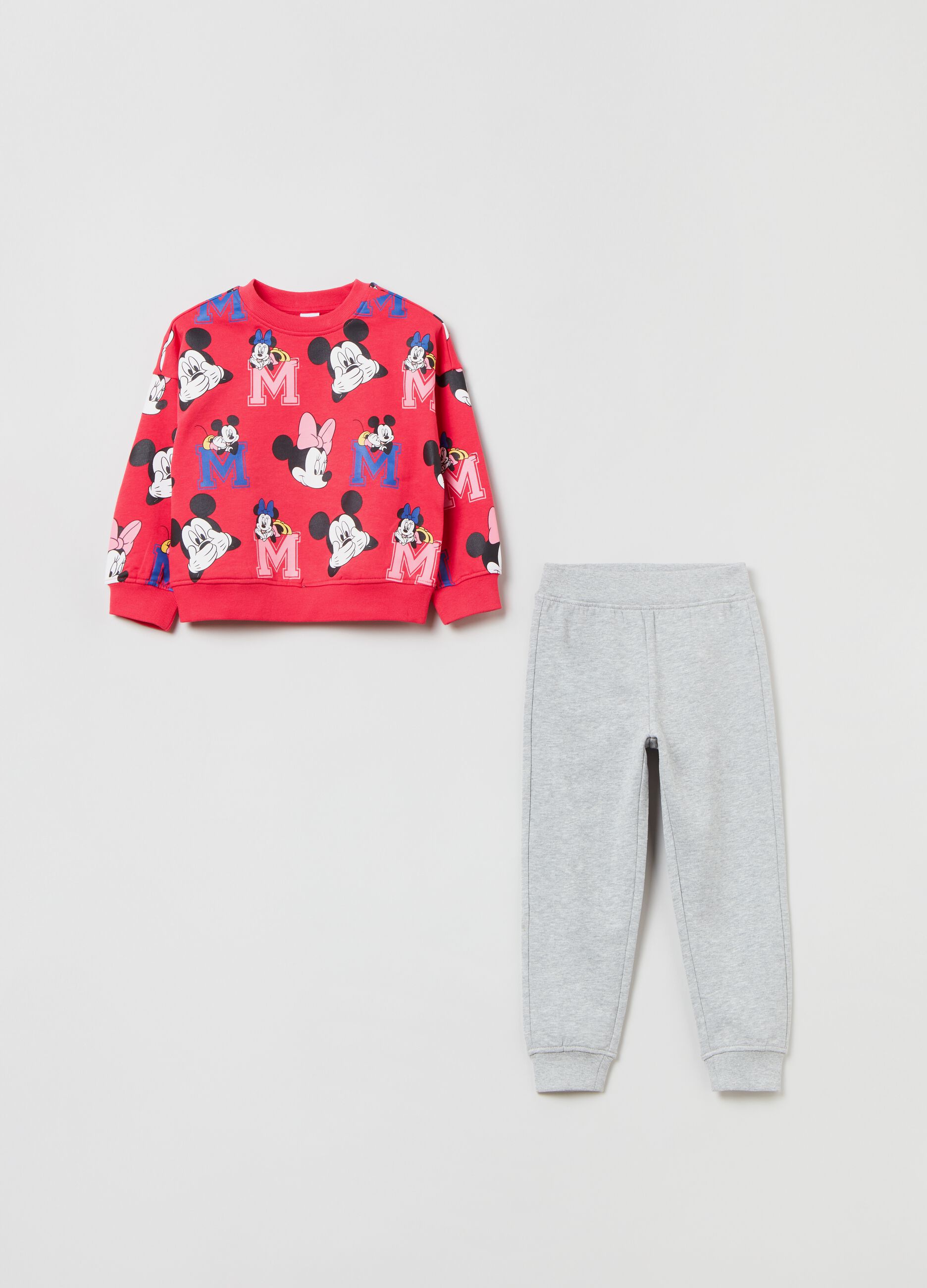 Jogging set con stampa Minnie e Topolino_0