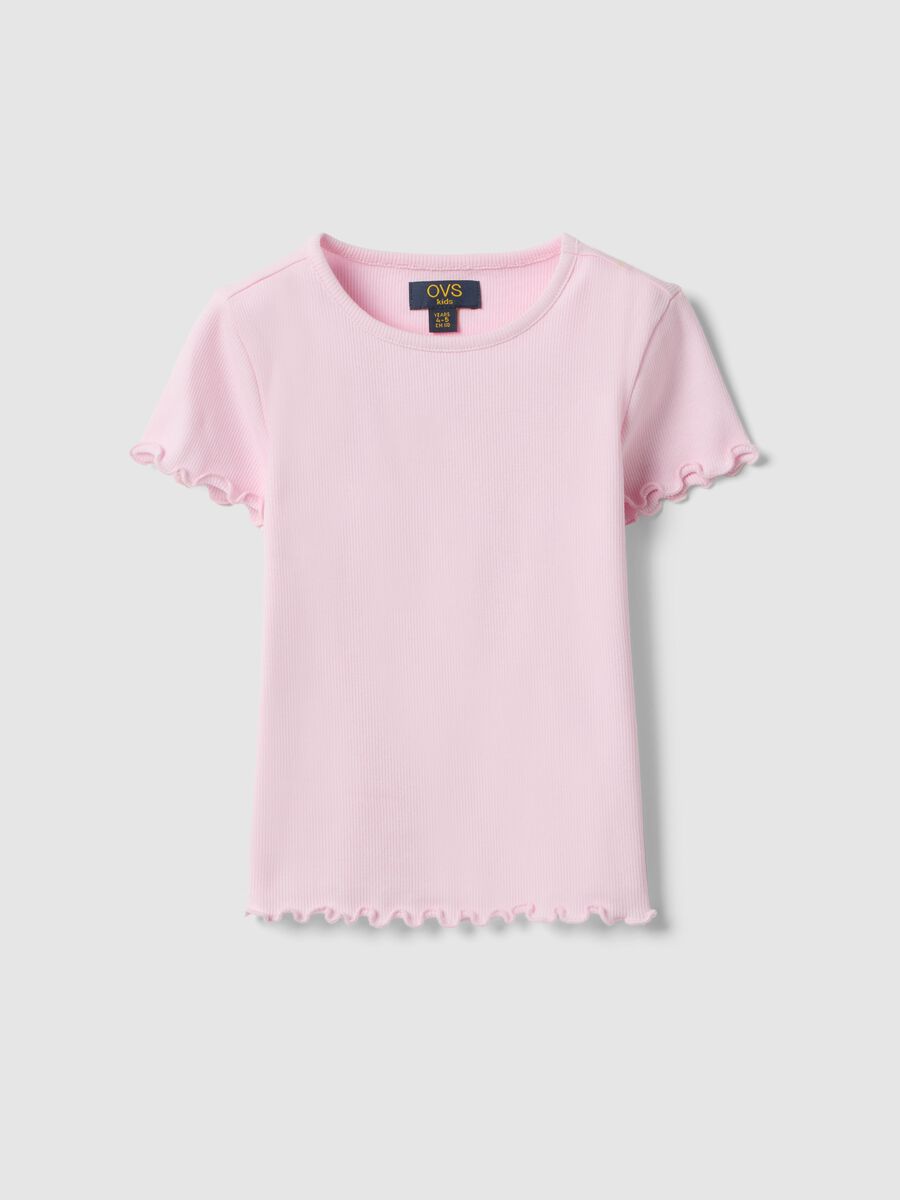 Girls' Pink Stretch Cotton T-Shirt Regular Fit_0