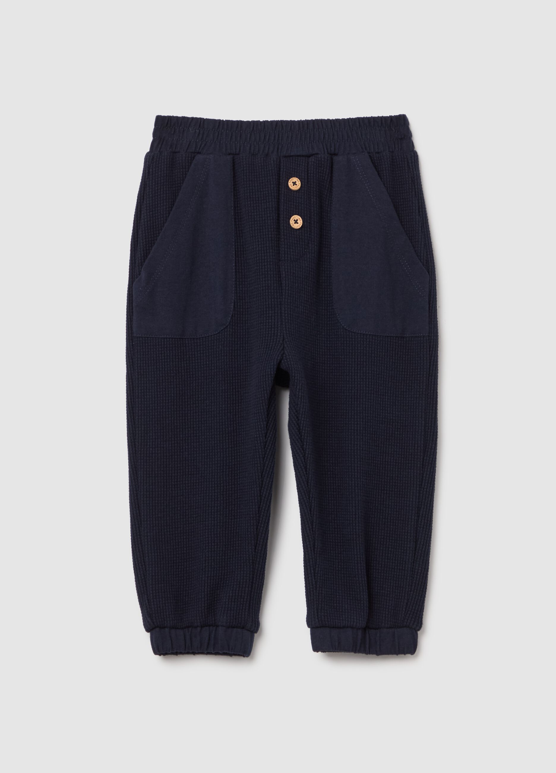 Waffle-weave joggers