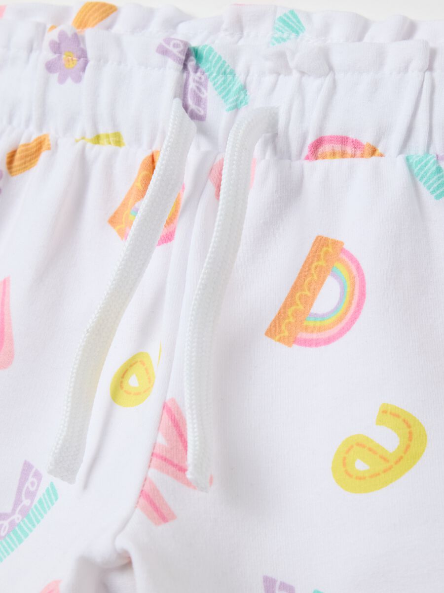White shorts with colourful Fagottino print_3