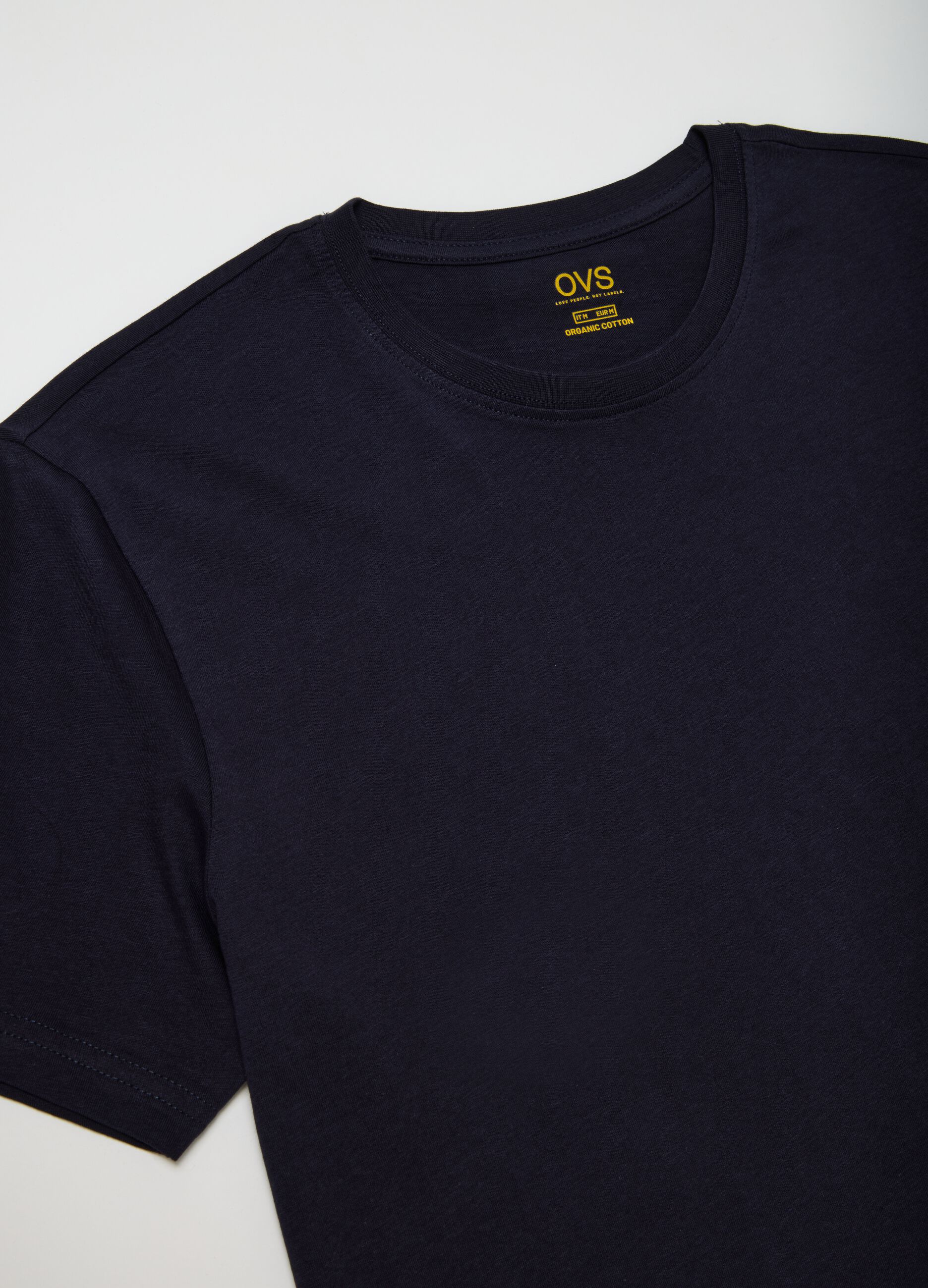 Men's blue pure cotton T-shirt