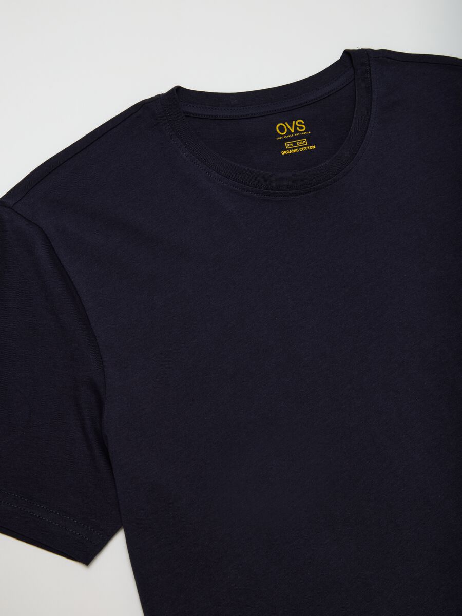 Men's blue pure cotton T-shirt_5