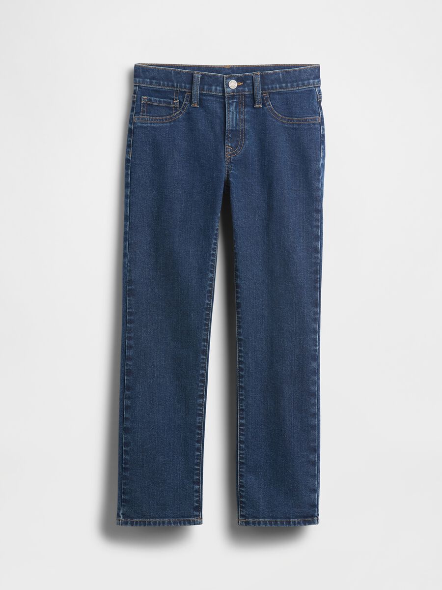 Children's straight jeans in stretchy blue denim cotton, regular fit_3