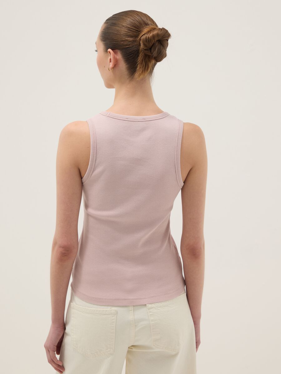 Pink stretch cotton vest top, regular fit_3