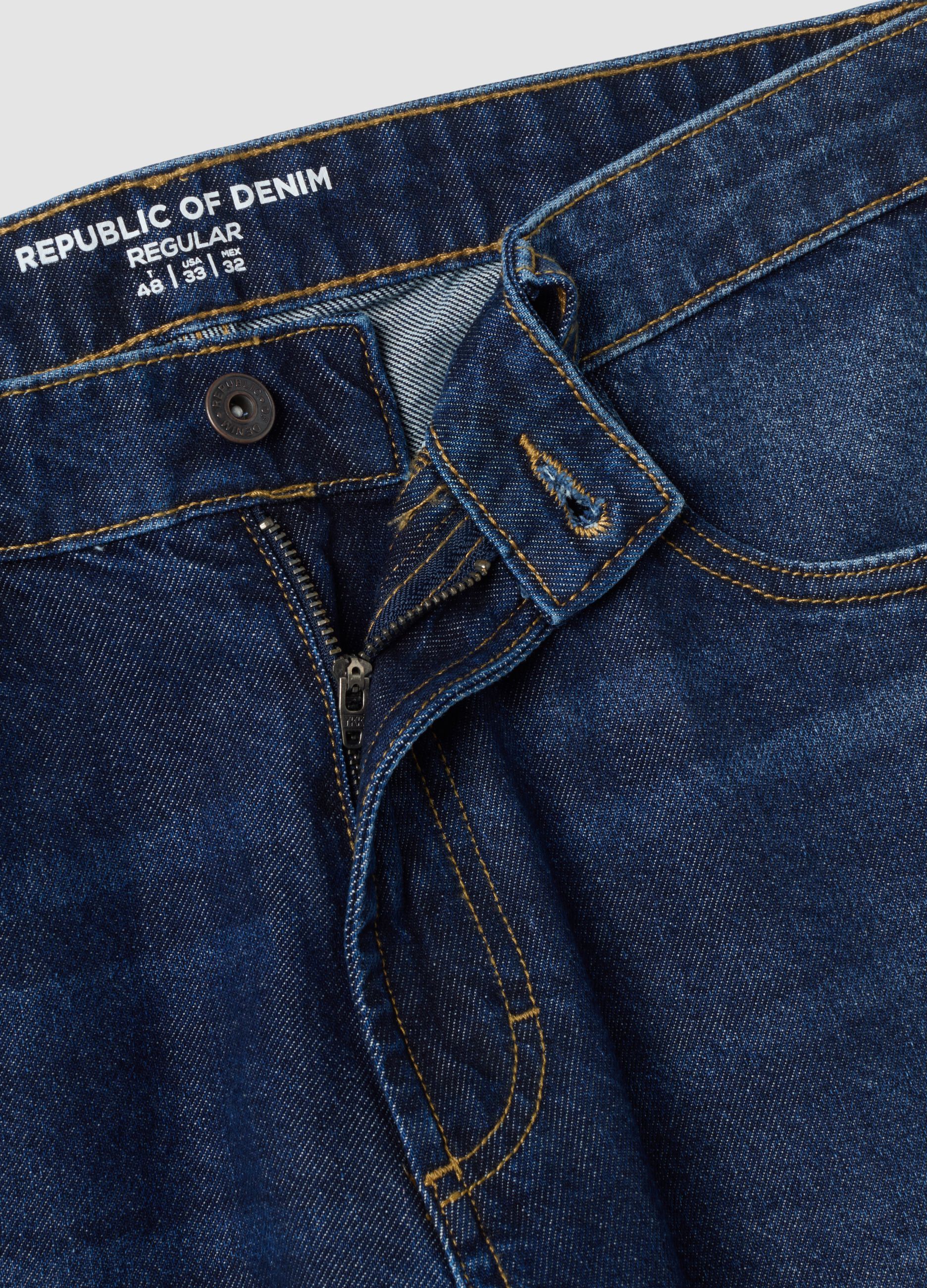 Regular fit denim jeans in pure cotton