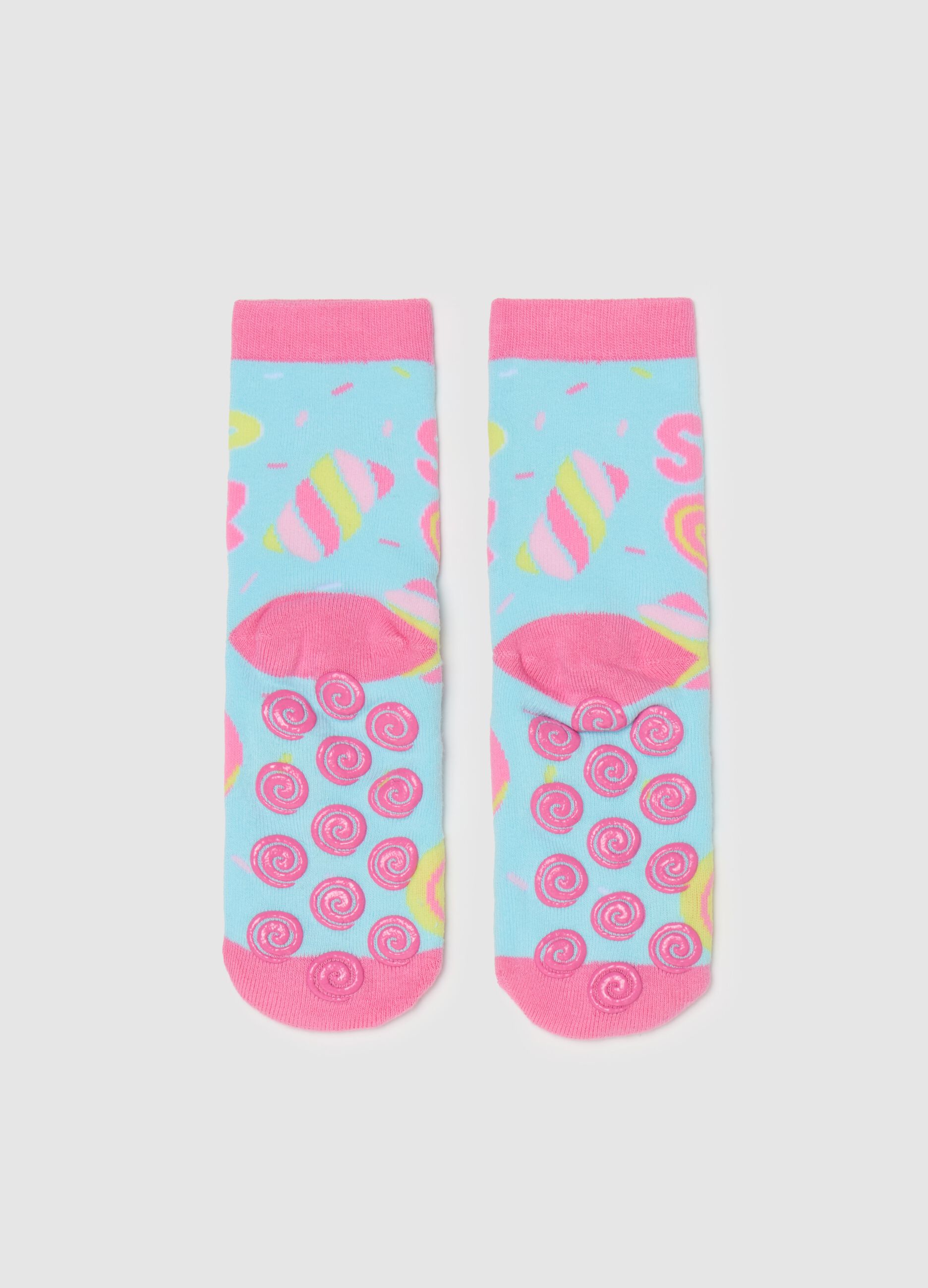 Slipper socks with lollipop design