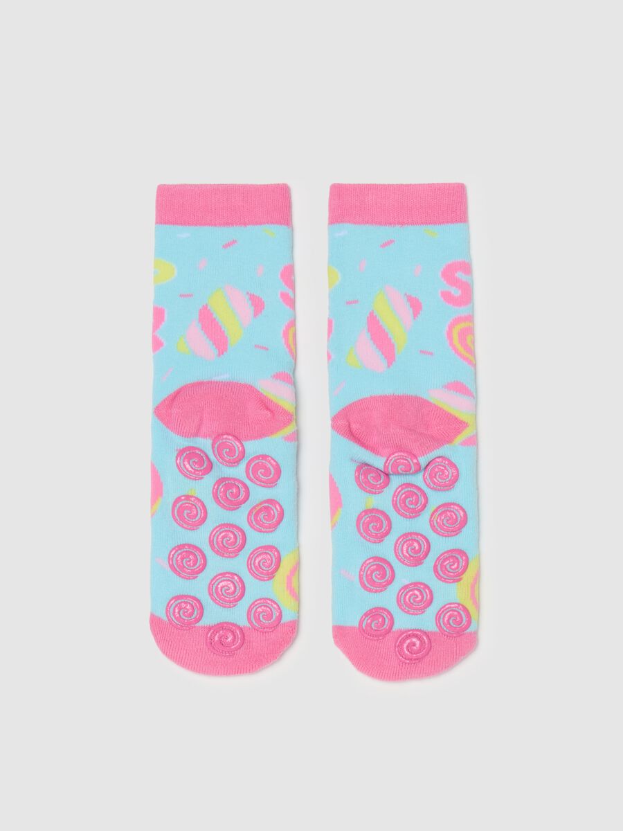 Slipper socks with lollipop design_1