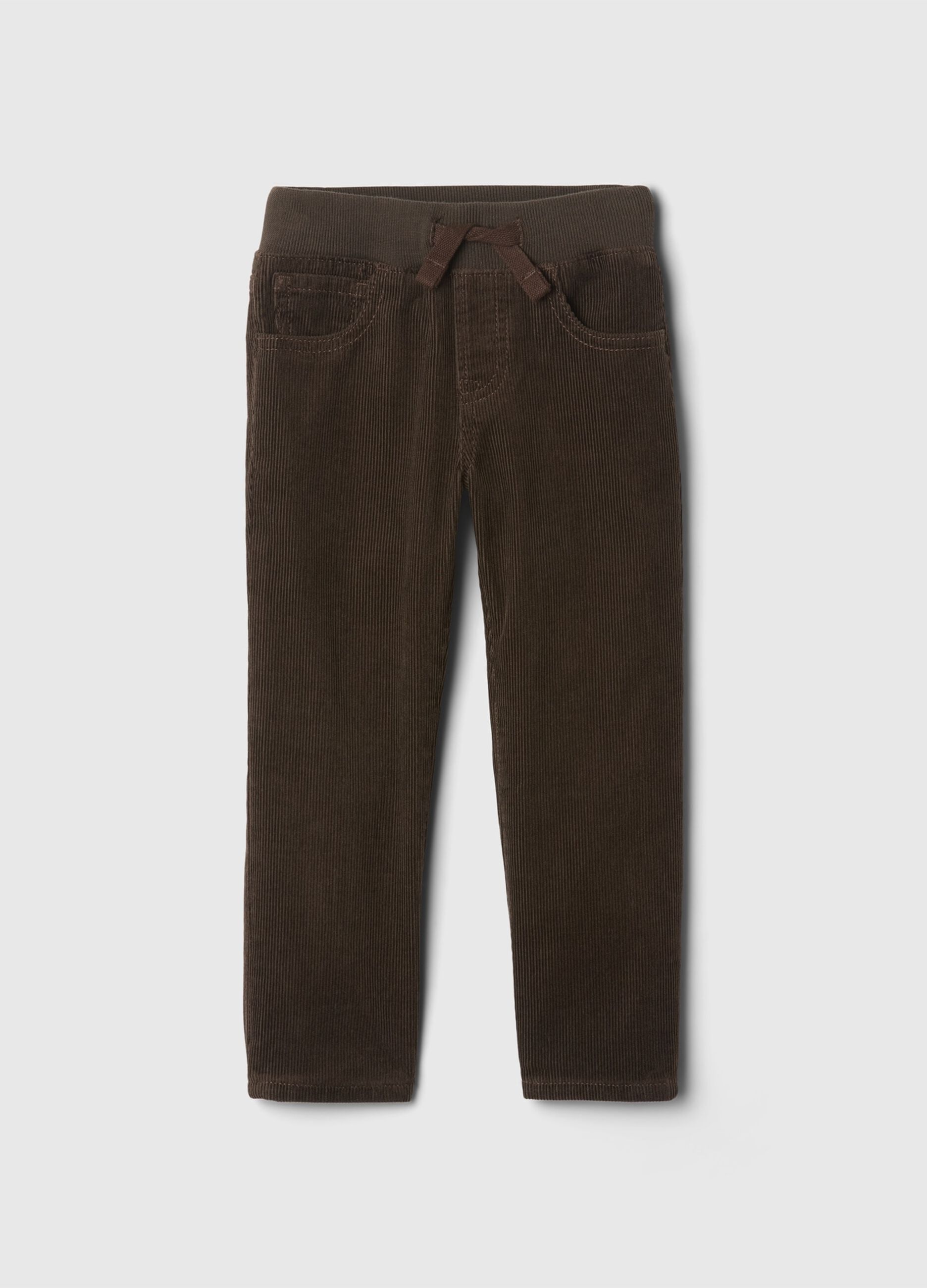 Velvet trousers with drawstring