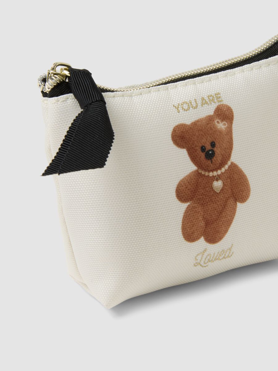 White pouch with teddy print_2