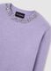 Purple regular fit jumper with decorated collar_5
