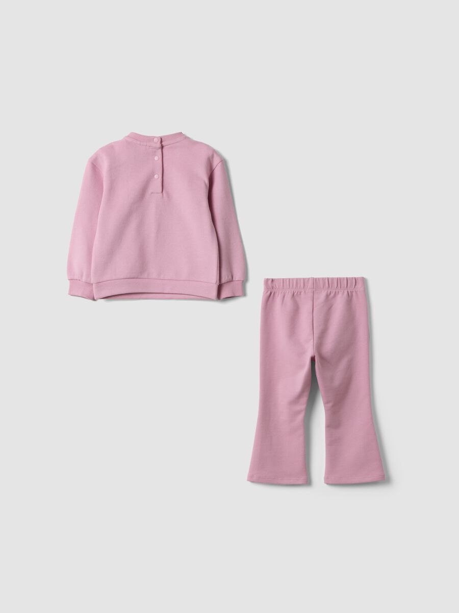 Completo jogging rosa in puro cotone con scritta "Love" over fit_1