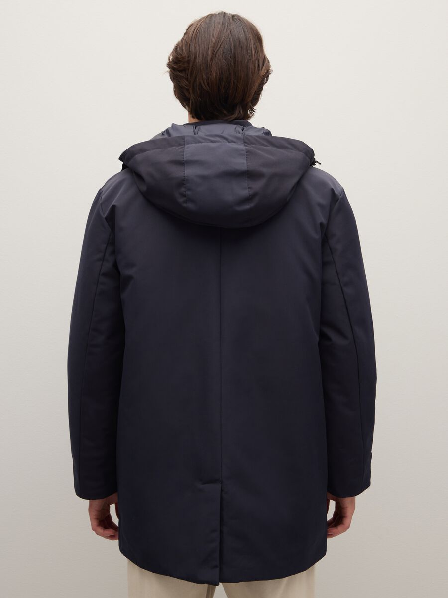 Black padded jacket regular fit with zip and hood_2