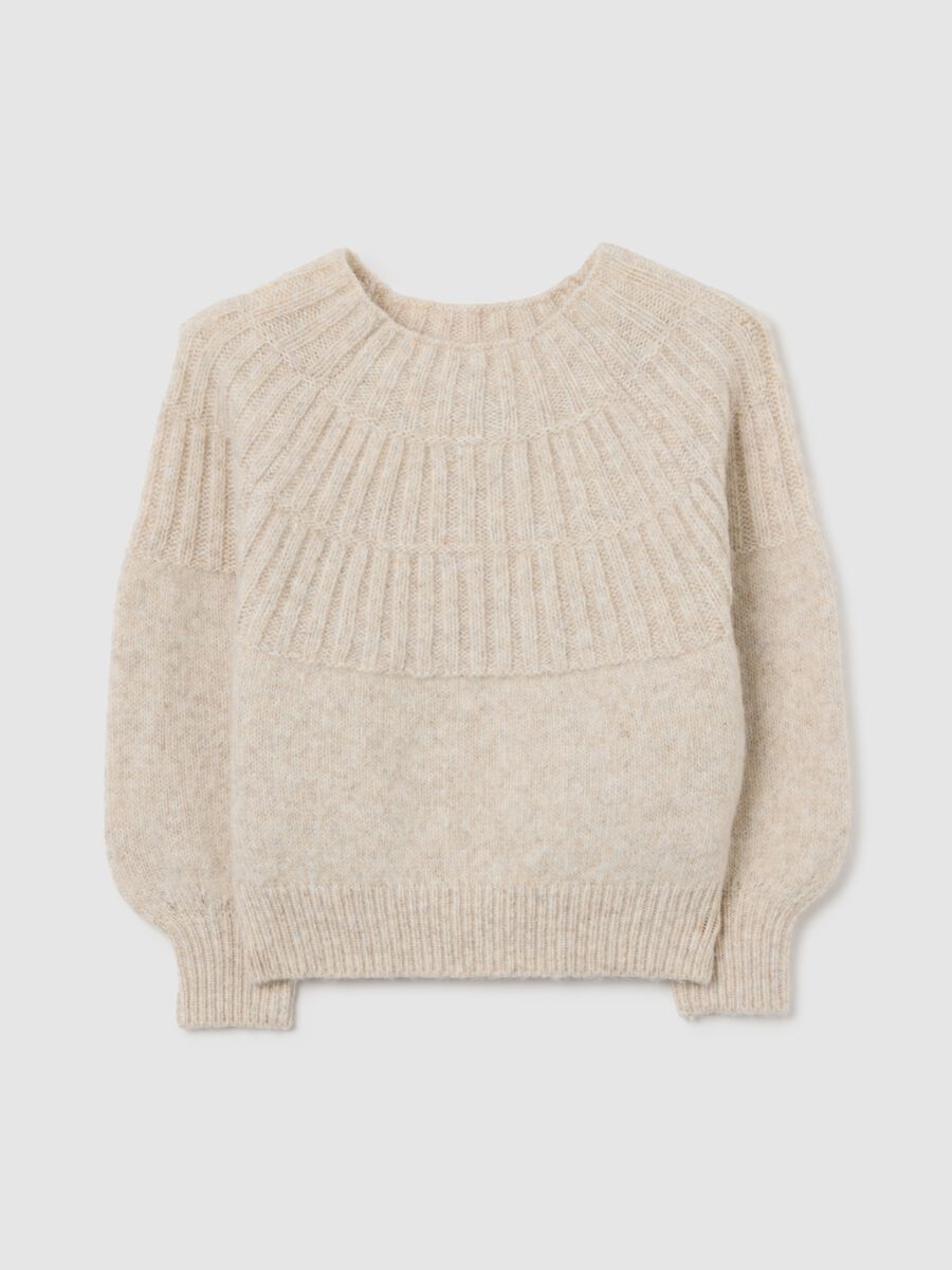 Girl's Beige Regular Fit Jumper_1