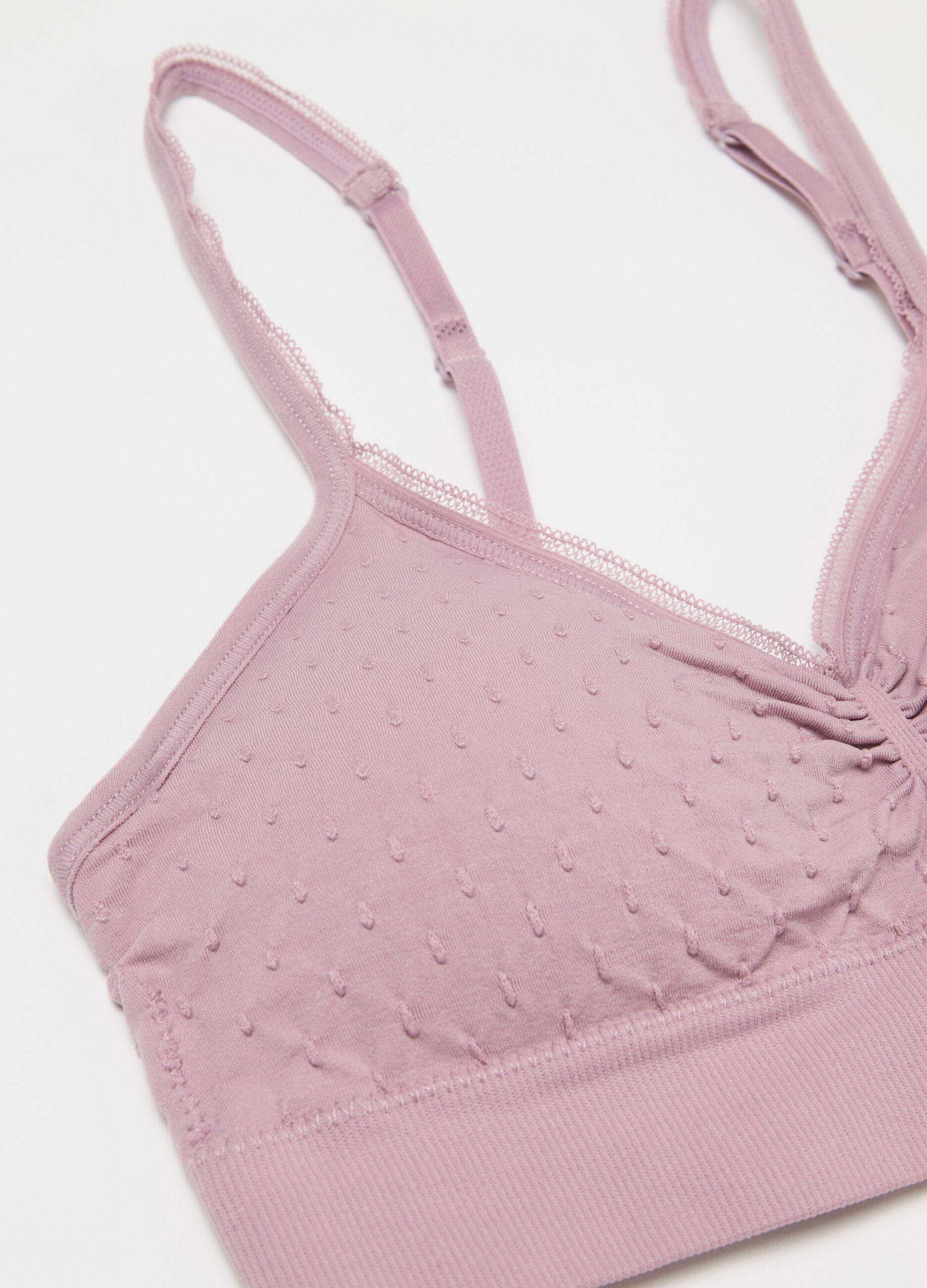 Microfibre bralette with dobby weave