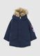 Blue padded children's jacket regular fit with hood and zip_0