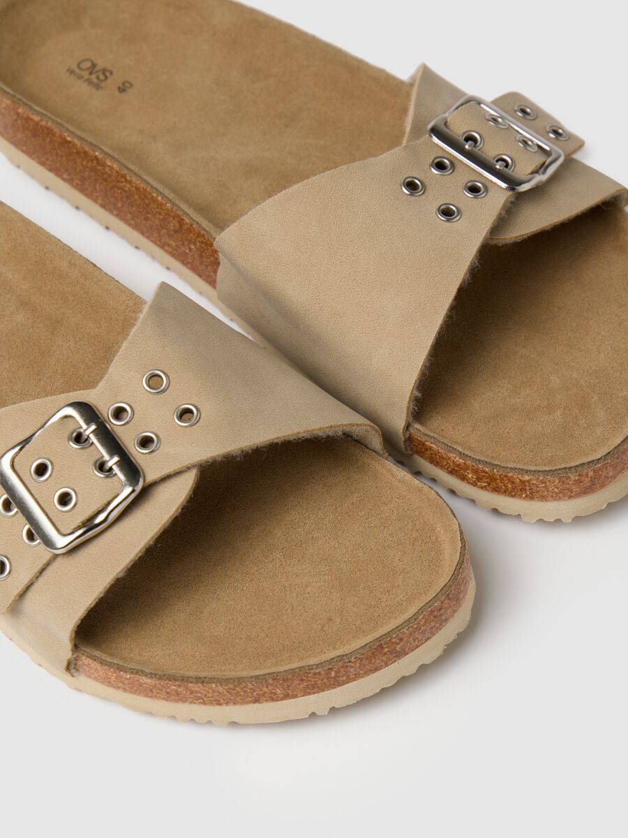 Women's Beige Faux Leather Sandals_2