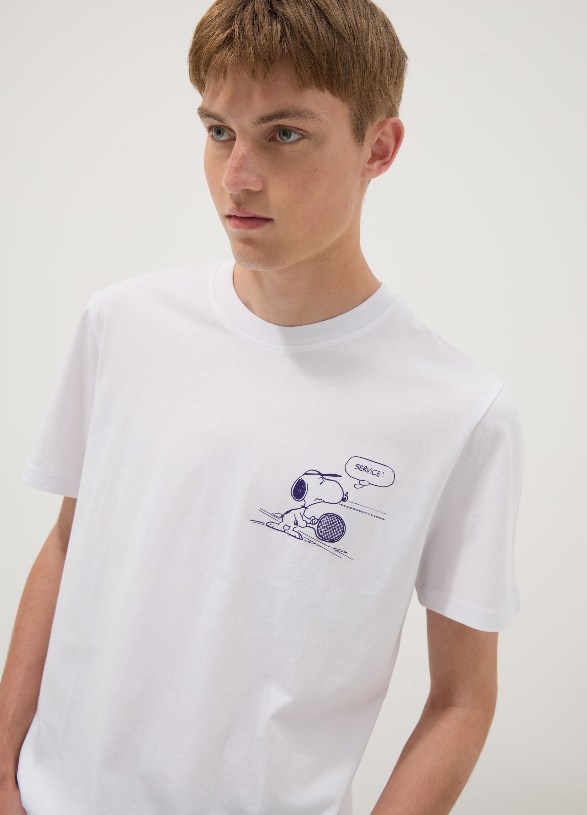White pure cotton short-sleeve T-shirt