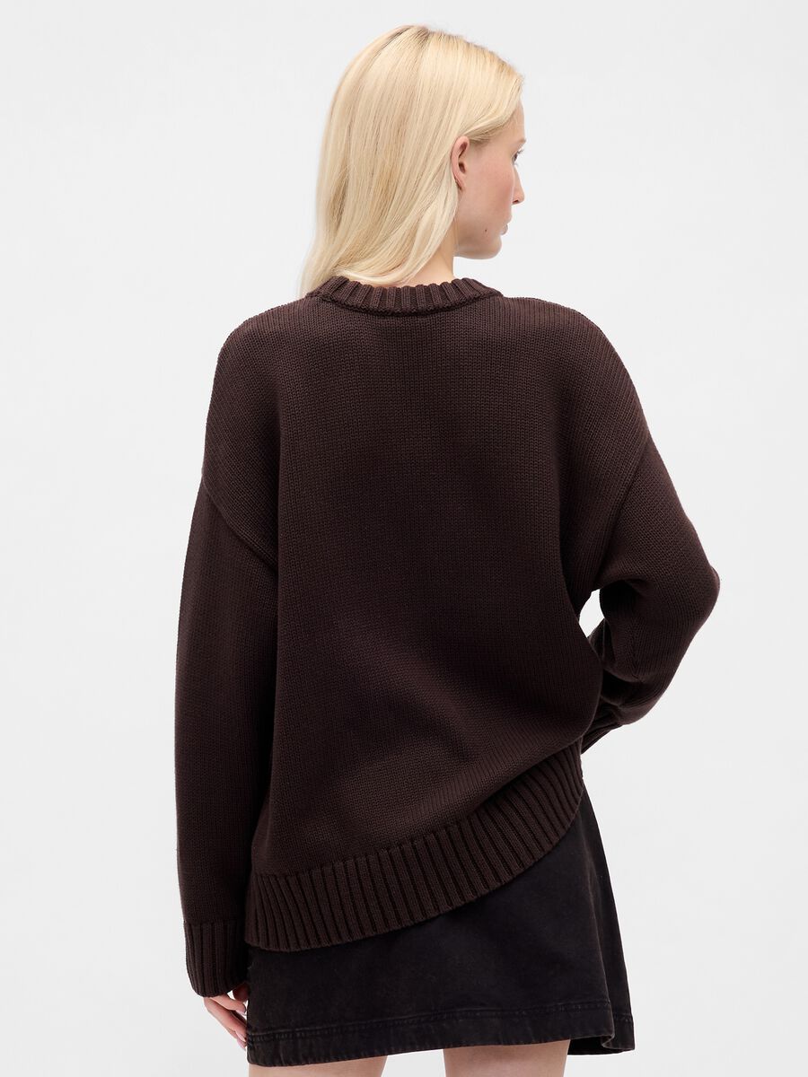 Maglione marrone scuro in cotone_1