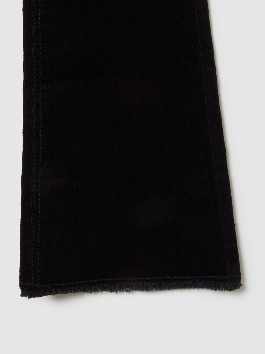 Black flare trousers in stretch cotton_3