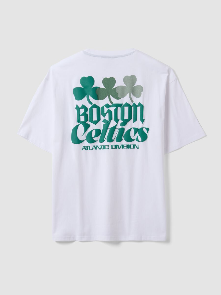 White pure cotton T-shirt with Celtics print_2