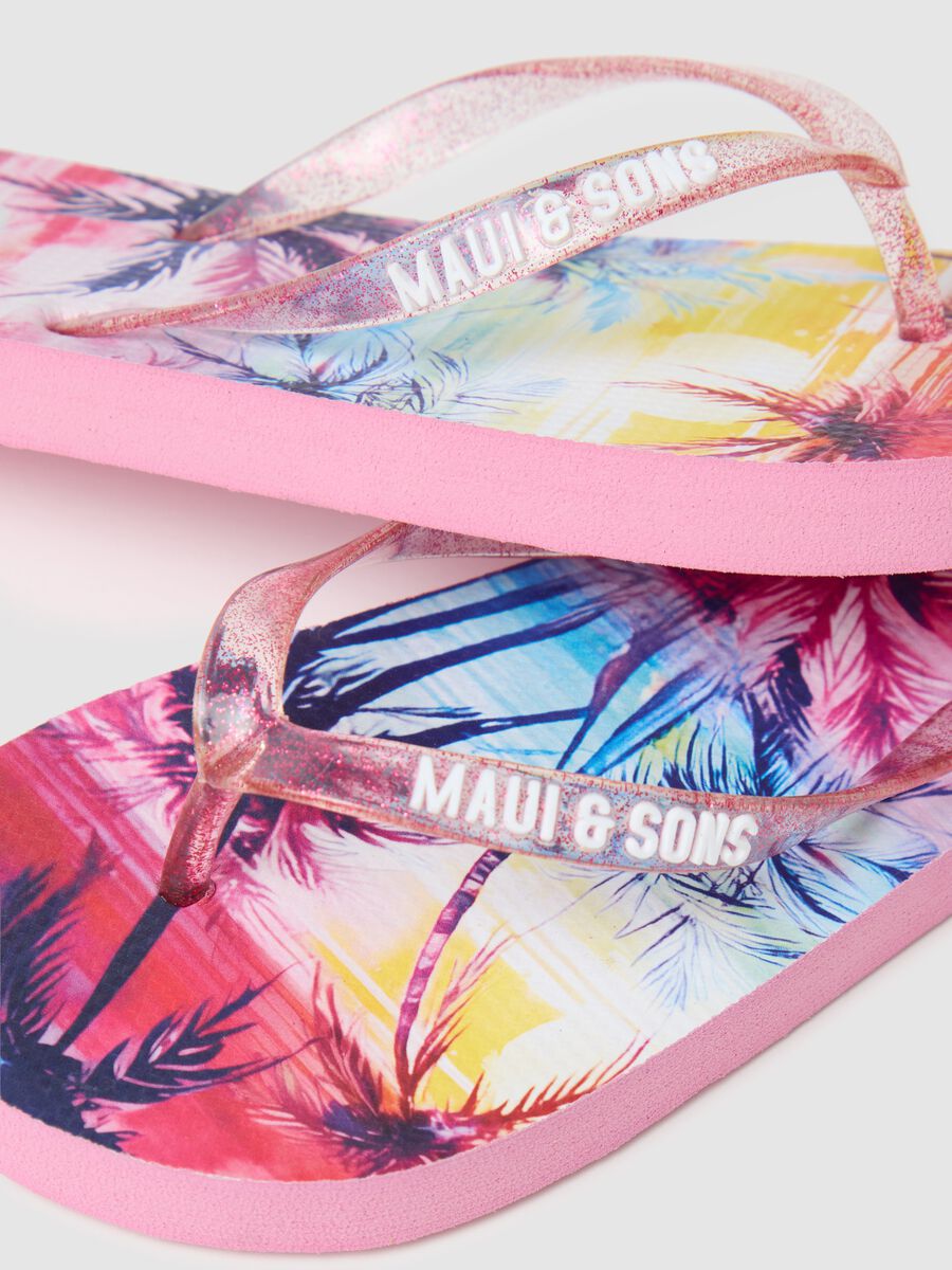 Infradito da ragazze multicolor con glitter_1