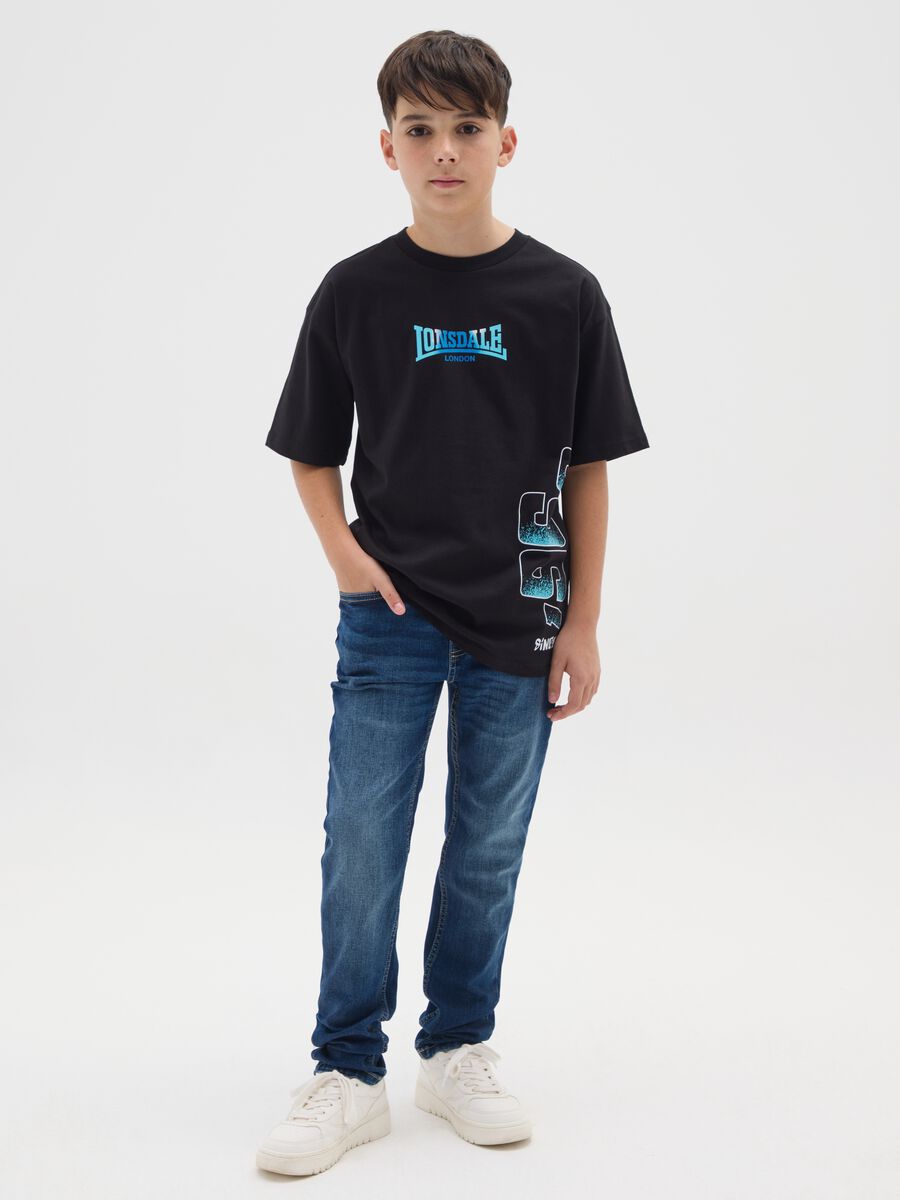 Boys' Slim Fit Stretch Cotton Blue Jeans_0