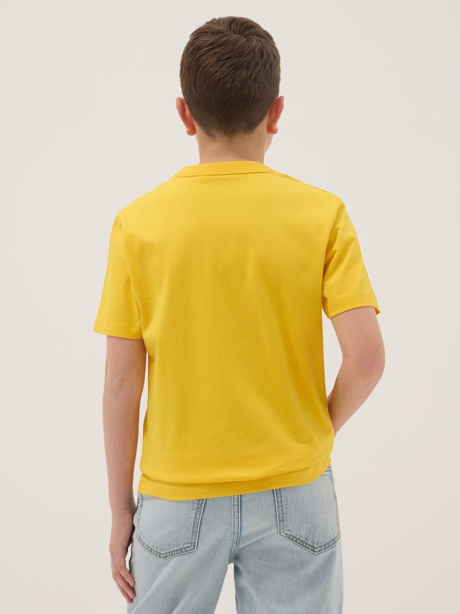 Yellow pure cotton boys&rsquo; regular fit T-shirt_1