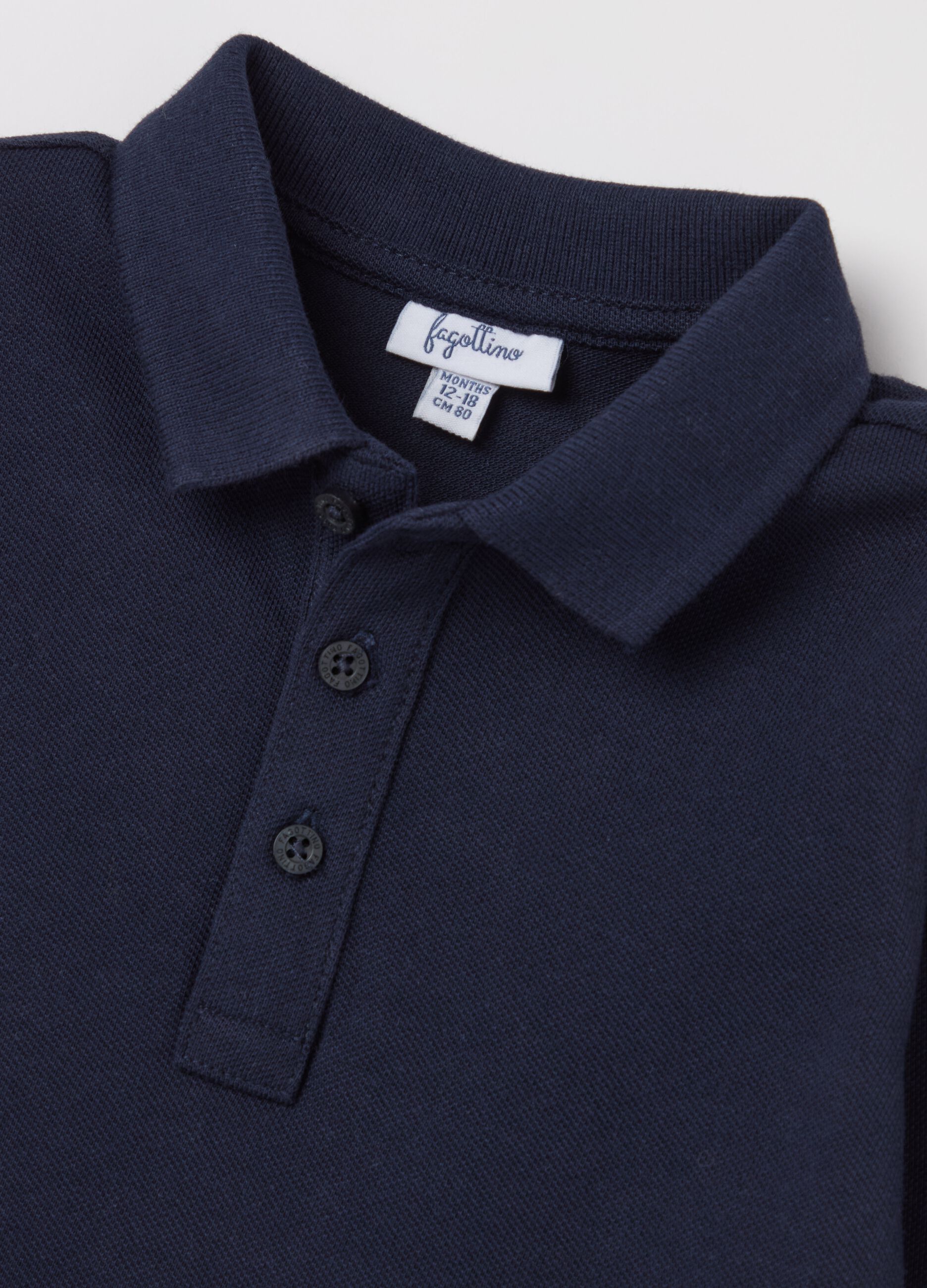 Long-sleeved polo shirt in piquet