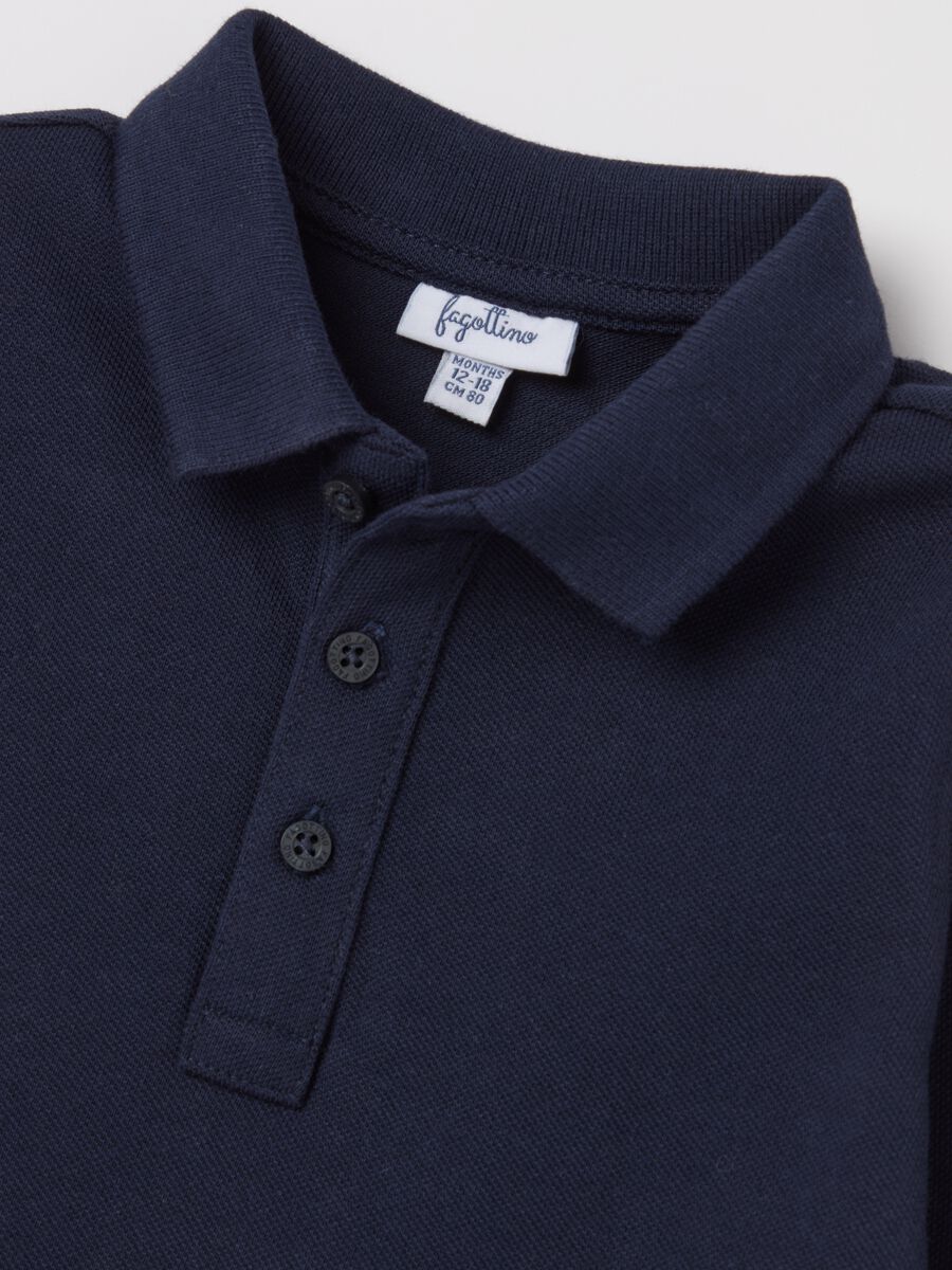Long-sleeved polo shirt in piquet_2