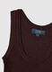 Brown viscose blend fitted tank top_5