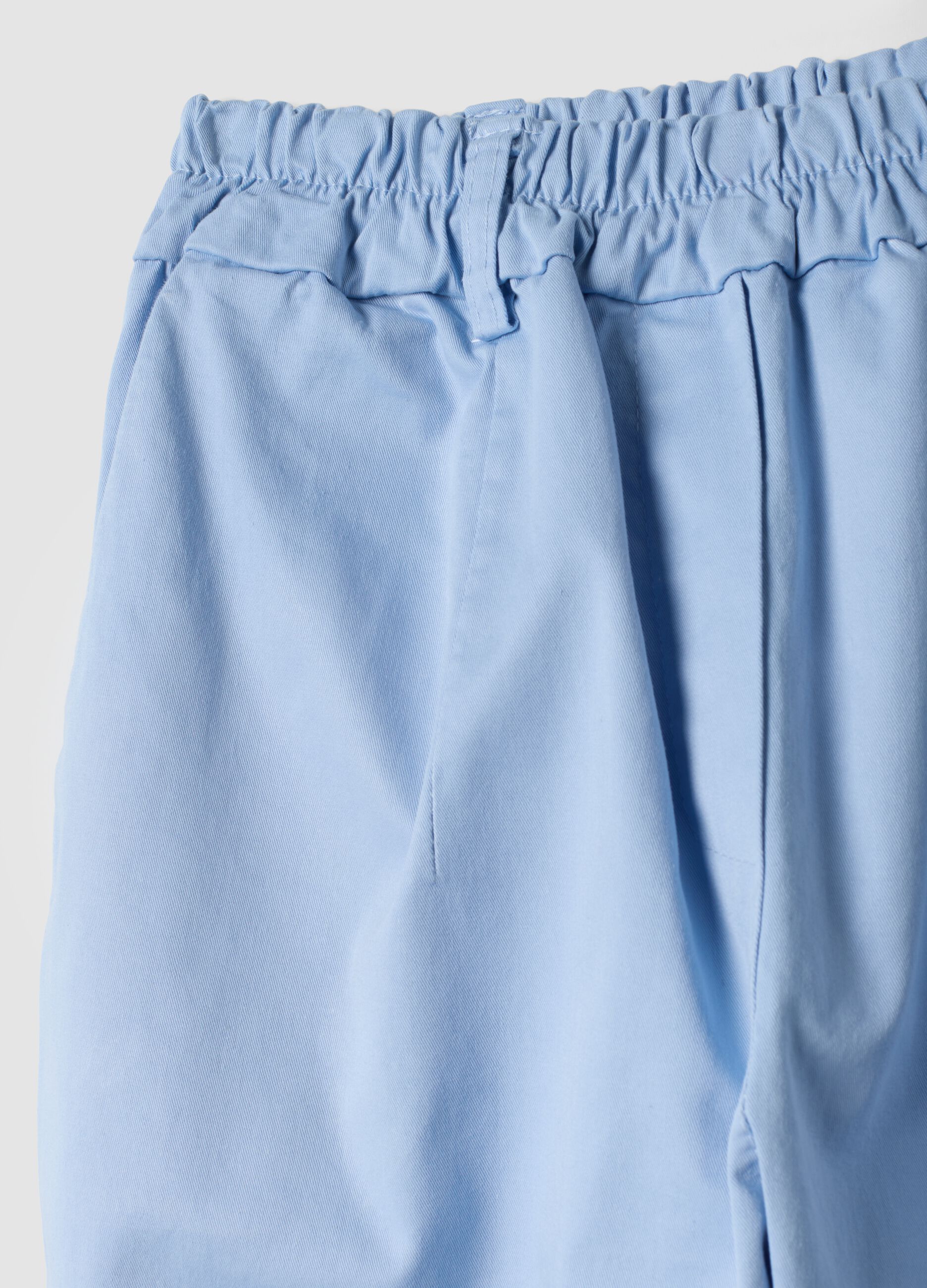 Light blue regular-fit stretch cotton trousers