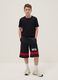 Kids' black and red regular fit shorts with Chicago Bulls logo_0