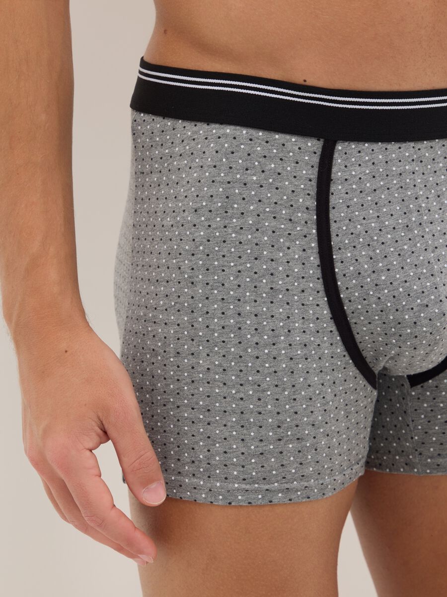 Tripack of multicolour check cotton stretch boxers, regular fit_3