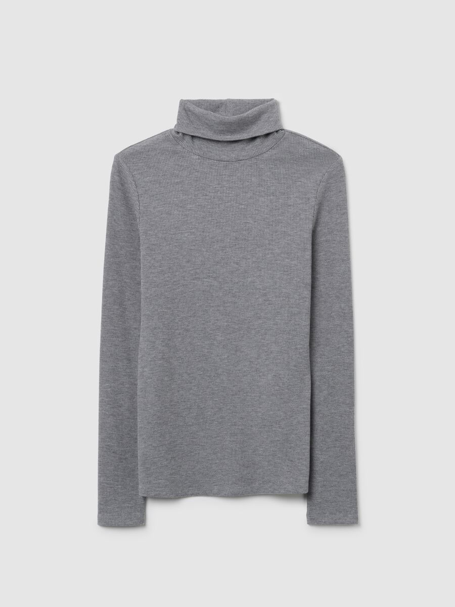 Maglia a collo alto grigia regular fit_4